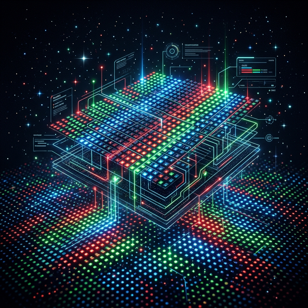 OLED organic pixel self-emissive subpixel technology visualization